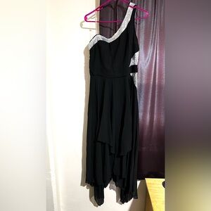 Black and silver sequin dress